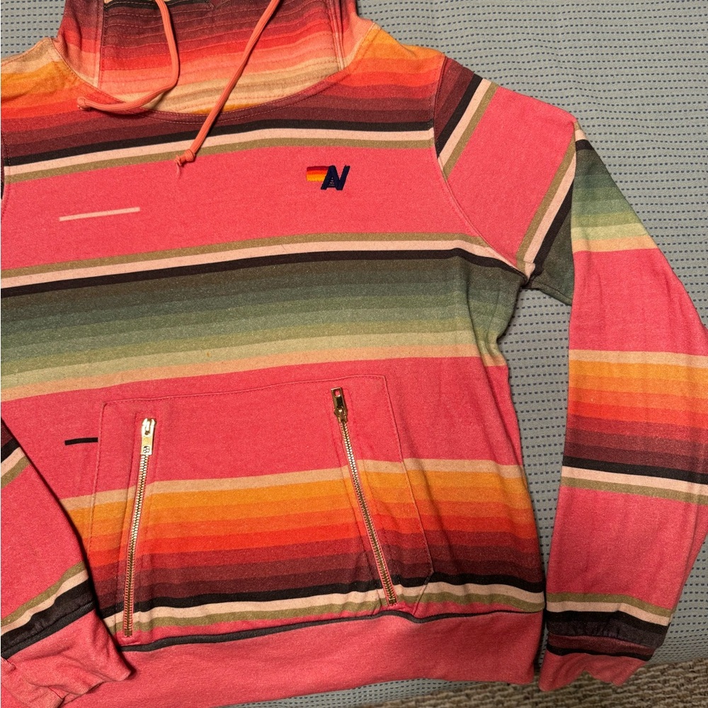 Aviator Nation Subset stripe ninja hoodie S